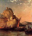 Arthur Joseph Meadows Canvas Paintings - The Gulf Of Salerno, Amalfi Coast